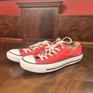 Converse Chuck Taylor All Star Low Red Canvas Sneakers Women's 7 / EU 37.5